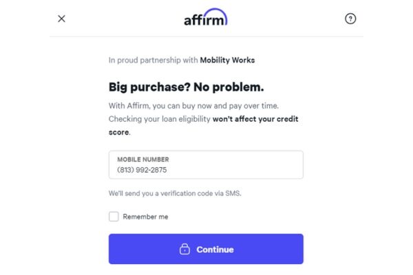 Affirm application layout