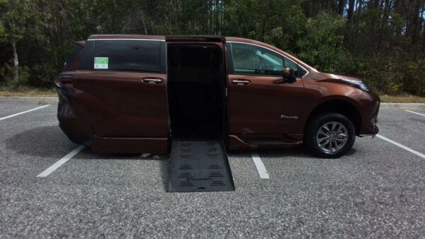 Orange Toyota Sienna with BraunAbility Side Entry Automatic Fold Out conversion