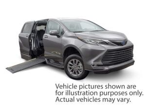 Silver Toyota Sienna with BraunAbility Side Entry Automatic Fold Out conversion