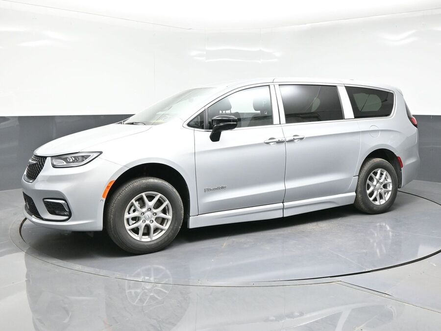 Silver Chrysler Pacifica with BraunAbility Side Entry Automatic Fold Out conversion