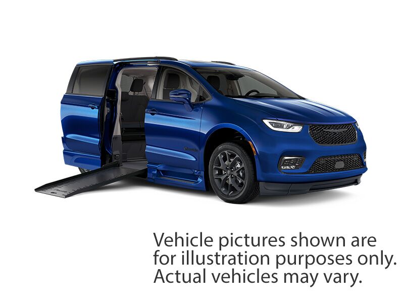 White Chrysler Pacifica with BraunAbility Side Entry Automatic Fold Out conversion