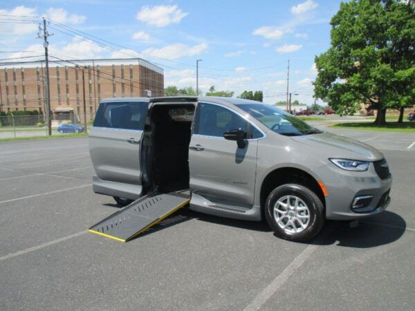 Grey Chrysler Pacifica with Driverge Side Entry Automatic Fold Out conversion