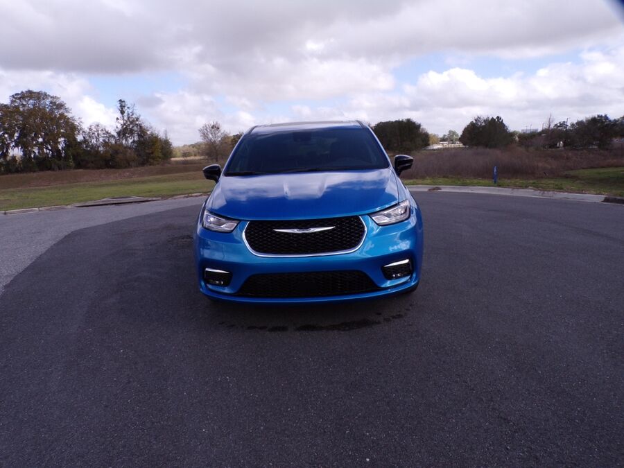 Blue Chrysler Pacifica with Driverge Side Entry Automatic Fold Out conversion
