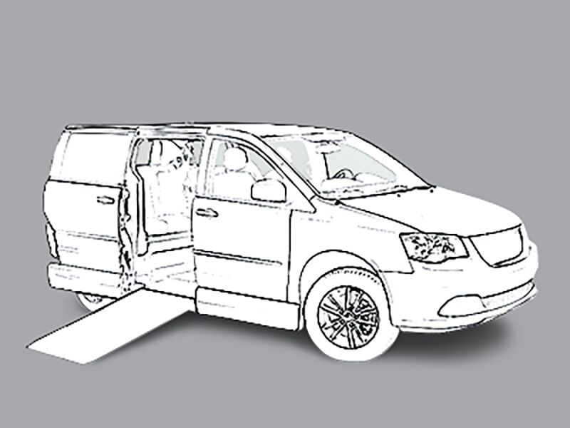 White Chrysler Pacifica with Vantage Mobility Side Entry Automatic In Floor conversion