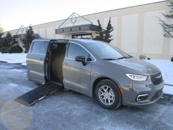 Grey Chrysler Pacifica with Driverge Side Entry Automatic Fold Out conversion