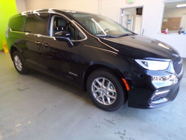 Black Chrysler Pacifica with Driverge Rear Entry Manual Fold Out conversion