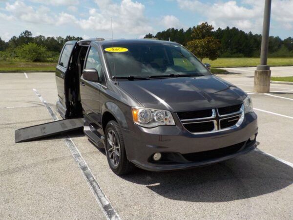 Grey Dodge Grand Caravan with Vantage Mobility Side Entry Automatic In Floor conversion