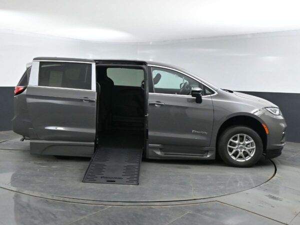 Grey Chrysler Pacifica with BraunAbility Side Entry Automatic Fold Out conversion