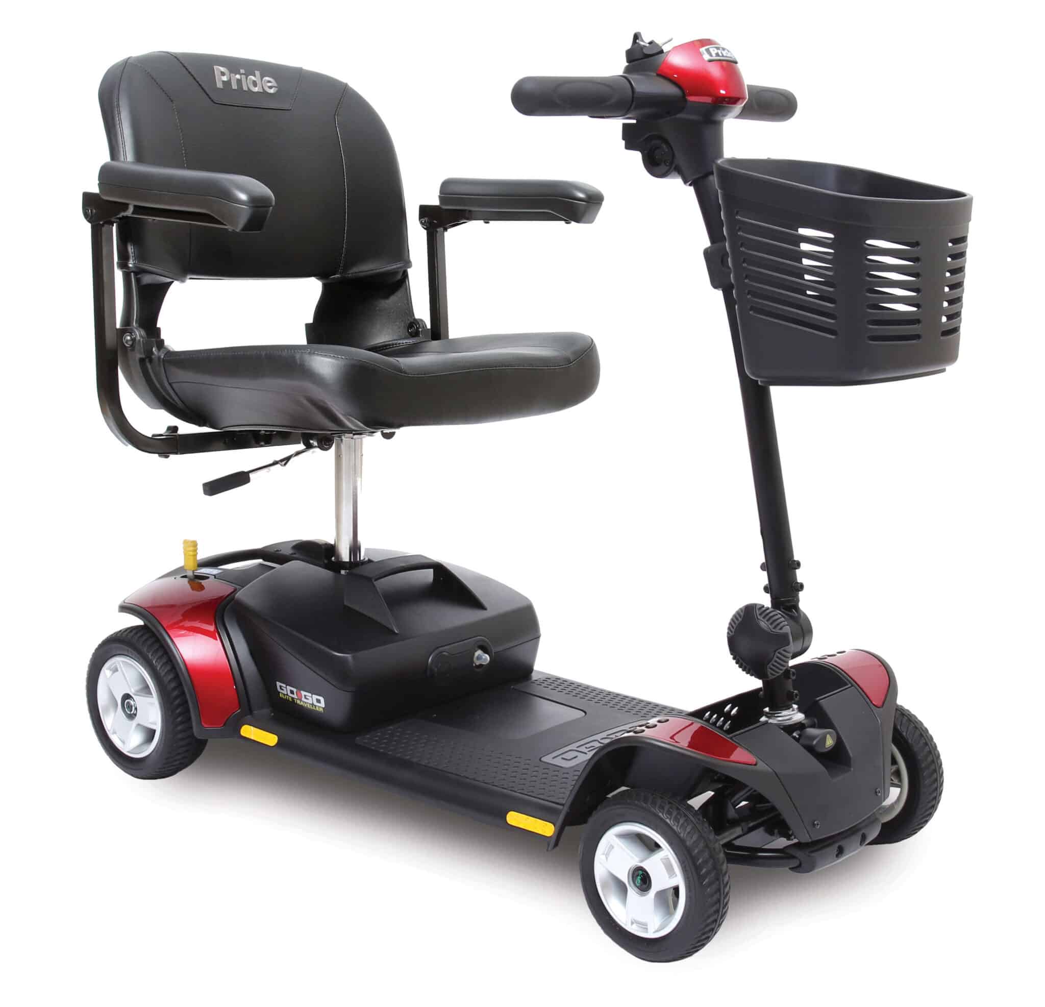 Red GoGo Elite Traveler 4 Wheel Scooter