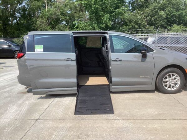 Grey Chrysler Pacifica with BraunAbility Side Entry Automatic Fold Out conversion