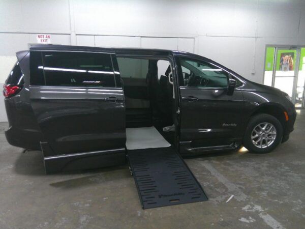 Grey Chrysler Pacifica with BraunAbility Side Entry Automatic Fold Out conversion