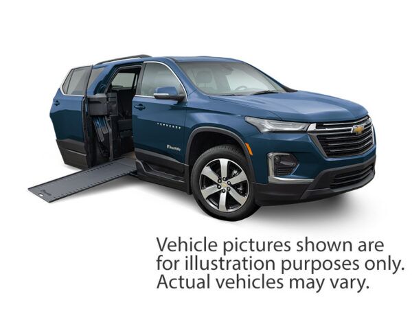 Blue Chevrolet Traverse with BraunAbility Side Entry Automatic In Floor conversion