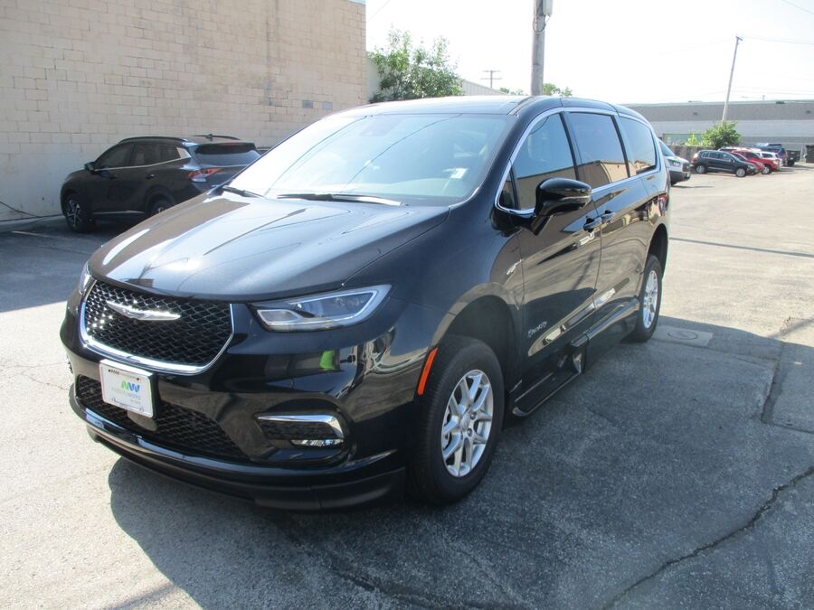 Black Chrysler Pacifica with BraunAbility Side Entry Automatic In Floor conversion