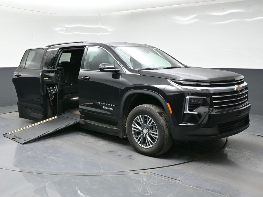 Black Chevrolet Traverse with BraunAbility Side Entry Automatic In Floor conversion