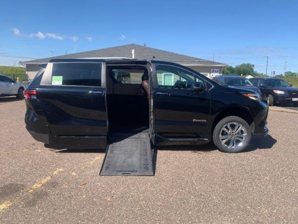 Black Toyota Sienna with BraunAbility Side Entry Automatic In Floor conversion