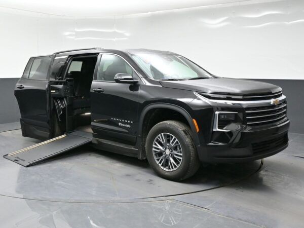 Black Chevrolet Traverse with BraunAbility Side Entry Automatic In Floor conversion